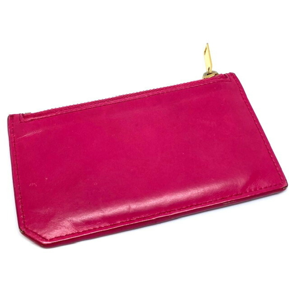Saint Laurent pink leather Coin Wallet Case Fraent zip - Picture 2 of 7
